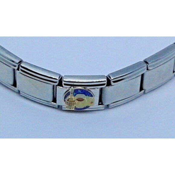 Bracelet Pugster Italian Charm Chianti Glass of Wine & Cheese - Picture 2 of 10